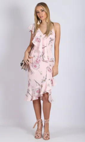 RC0785-1TE Wrap Baby Pink Floral Dress (Pack) On Sale