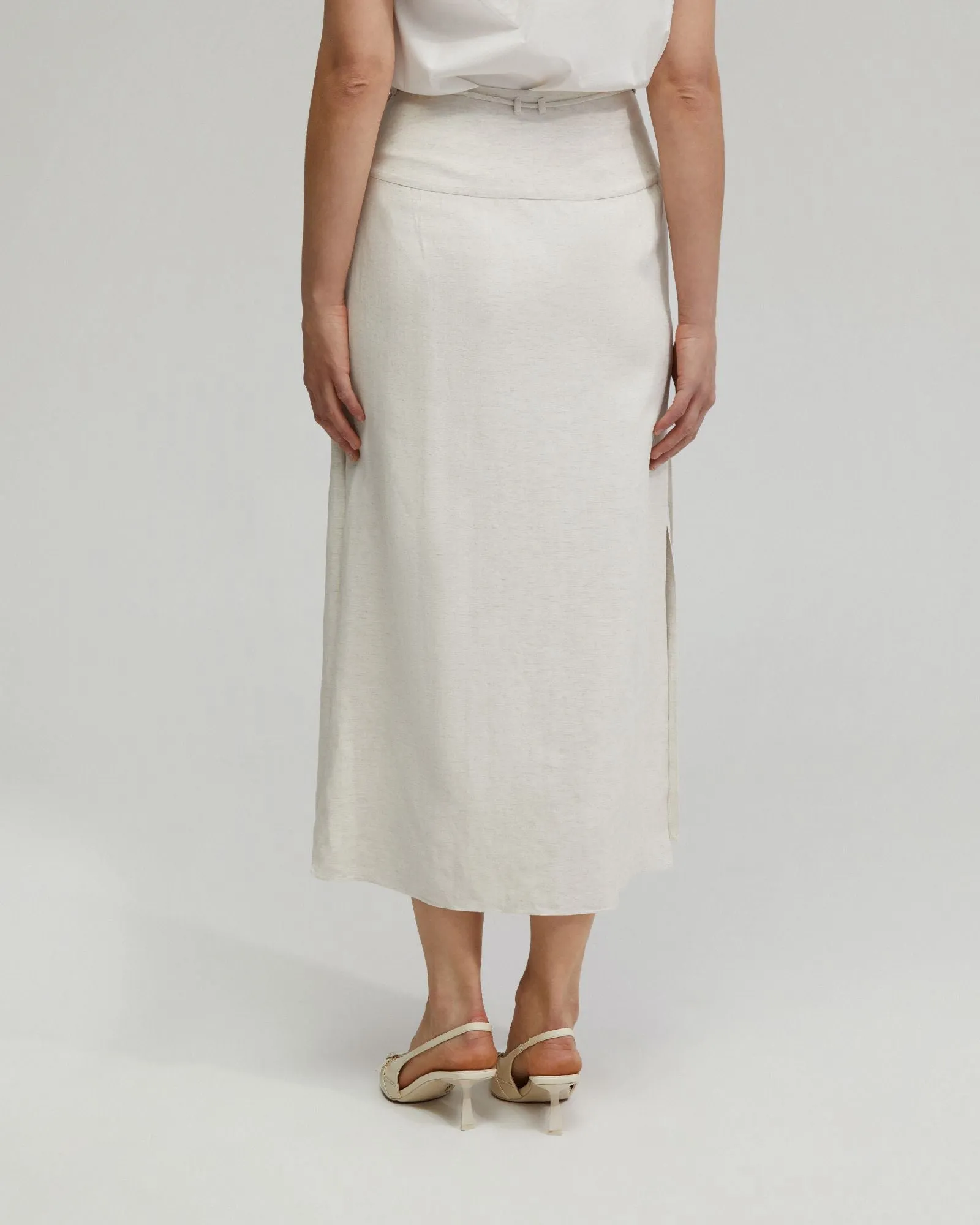 Rose Linen Blend Skirt