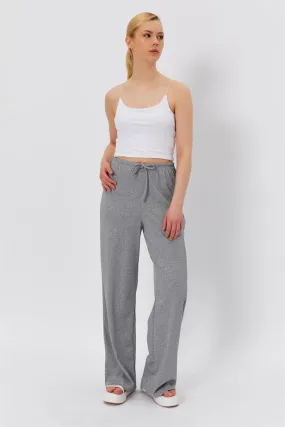 RYN Waist Tied Shiny Pants - GRAY - Blackburn
