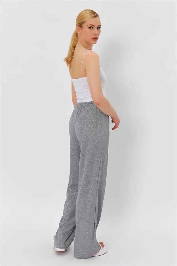 RYN Waist Tied Shiny Pants - GRAY - Blackburn