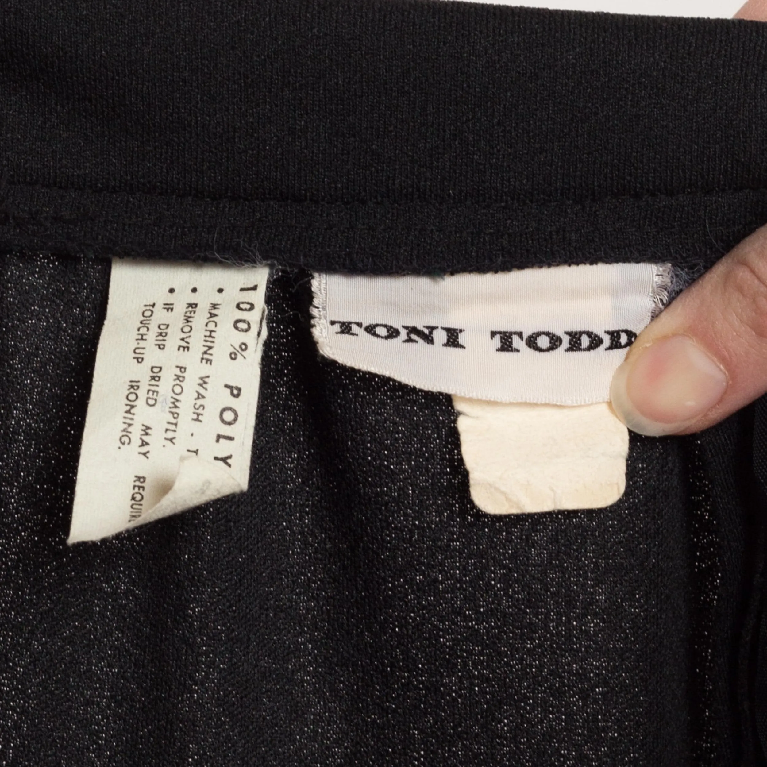 Small 70s Black Embroidered Maxi Wrap Skirt 26.5"