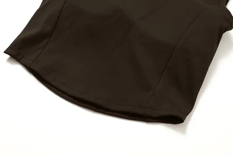 Solid Color Stretchy Turtleneck Sleevless Top And High Waisted Legging Set