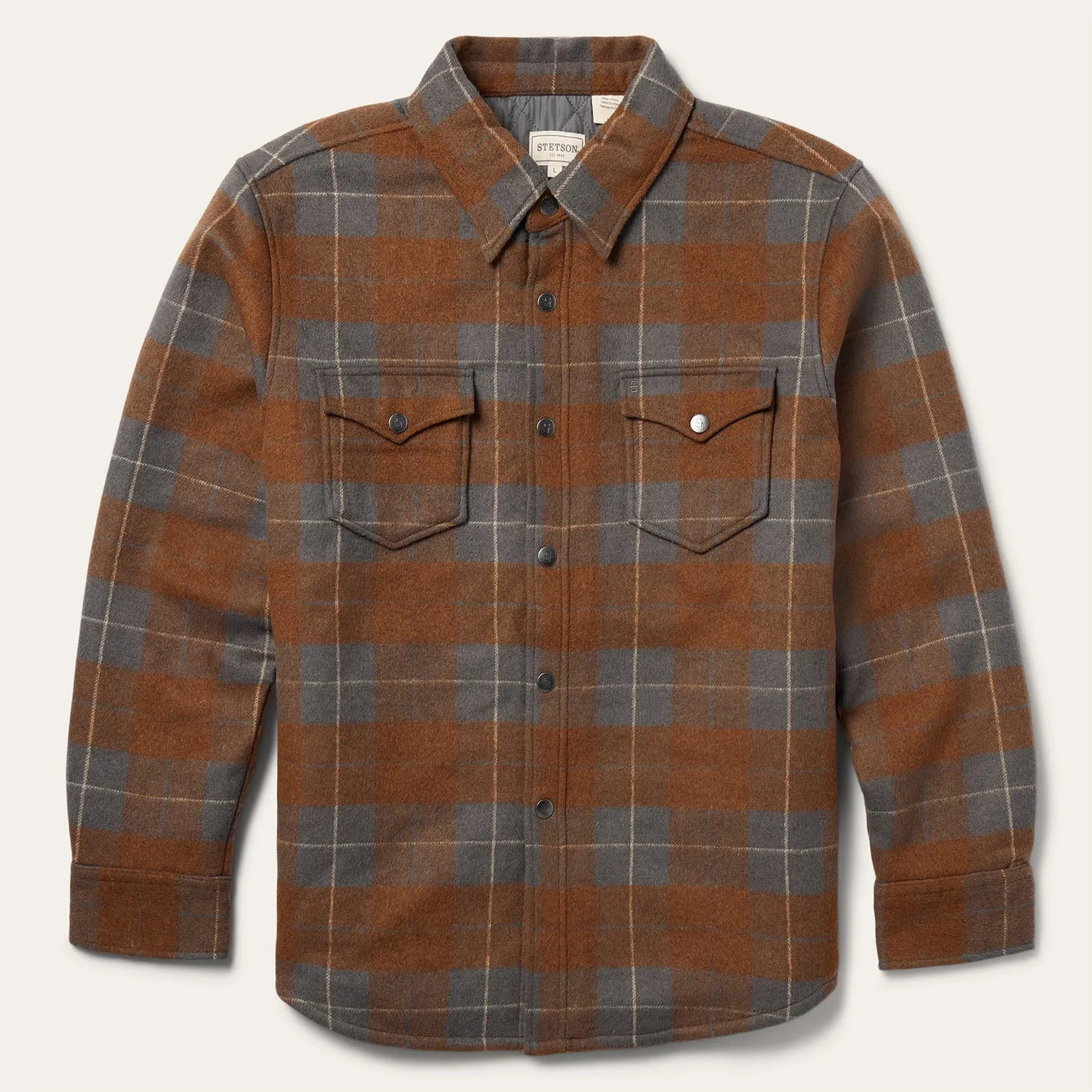 Stetson Men Plaid Western Shirt Jacket