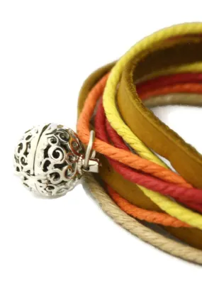 Sunset Leather Wrap Essential Oil Diffuser Bracelet/ Choker Necklace