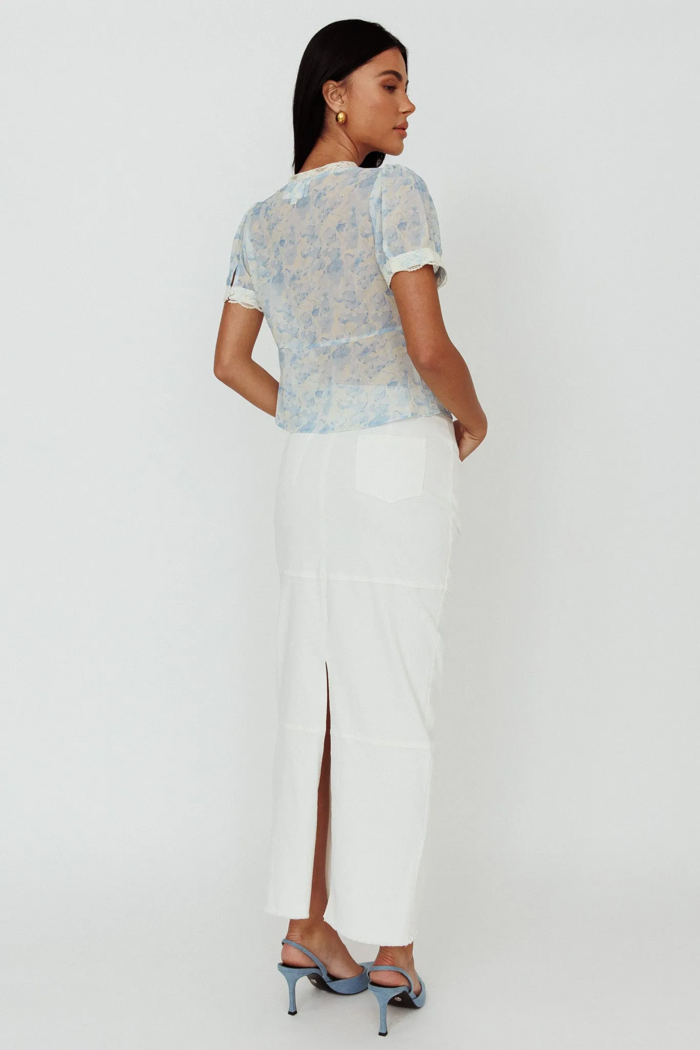 Thalia Pocket Maxi Skirt White