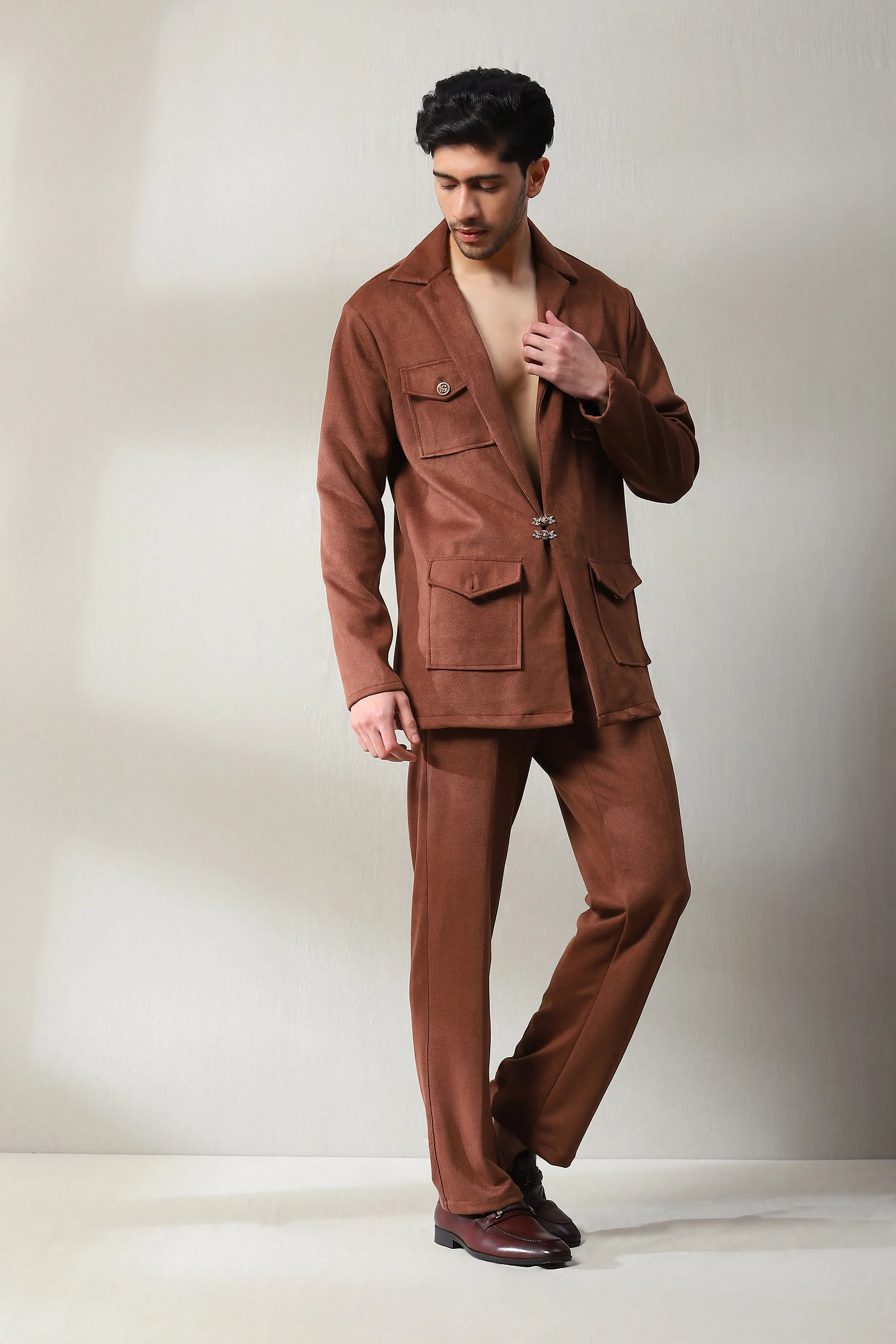 This rustish corduroy velvet co-ord set