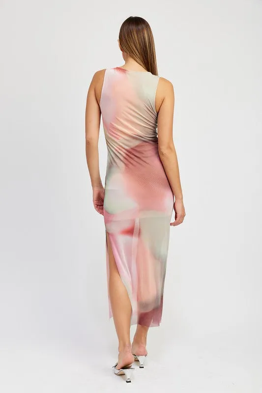 Tie Dye Print Tank Maxi Dress - Emory Park