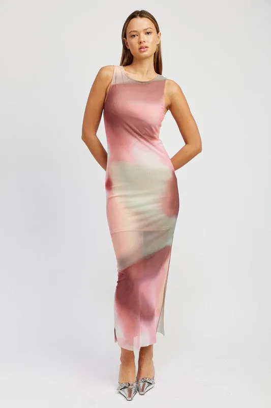 Tie Dye Print Tank Maxi Dress - Emory Park