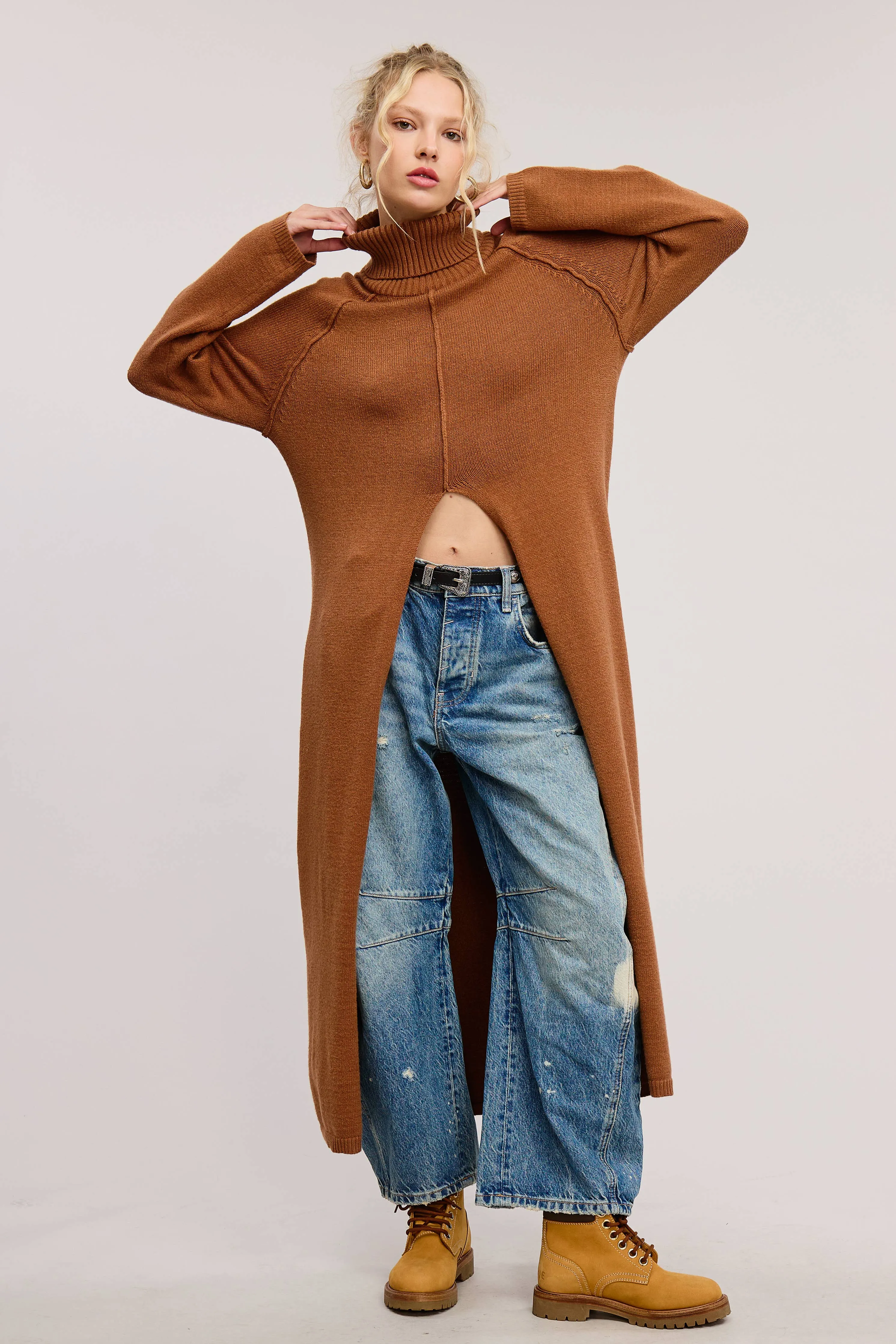 TURTLENECK TUNIC SWEATER DRESS