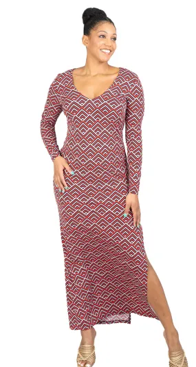 Vertigo Print Maxi Dress VC32459LD-Arrow Pop