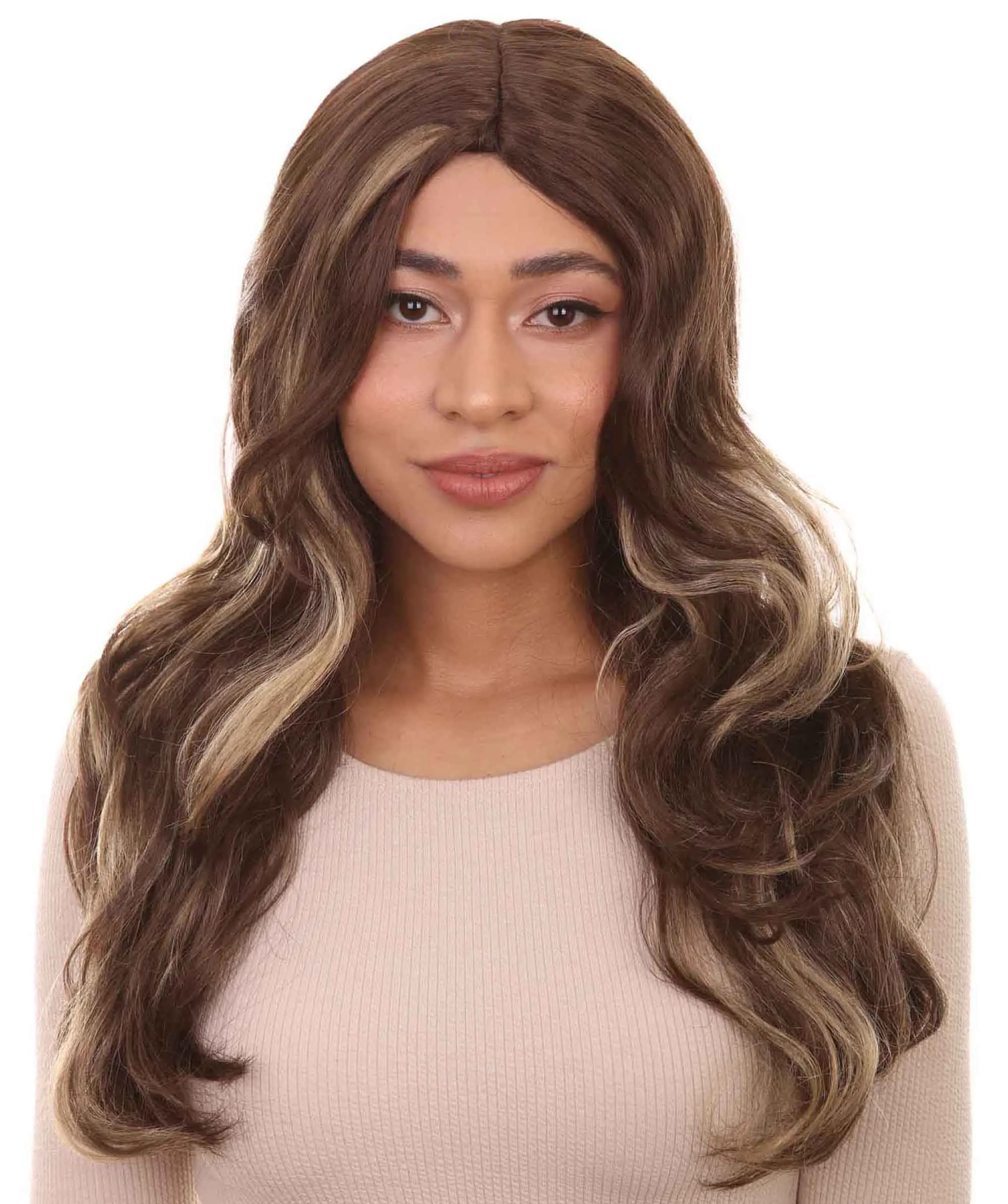 Womens Fashion Highlight Wavy Wig | Brown Fashion Wigs | Premium Breathable Capless Cap