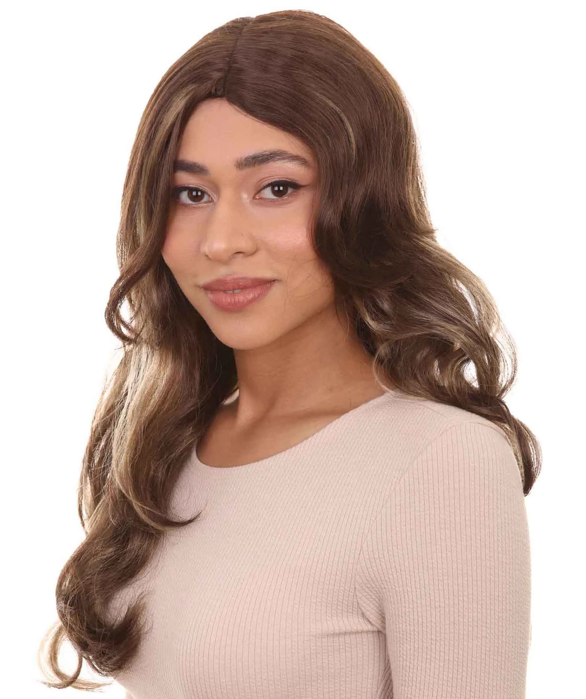 Womens Fashion Highlight Wavy Wig | Brown Fashion Wigs | Premium Breathable Capless Cap