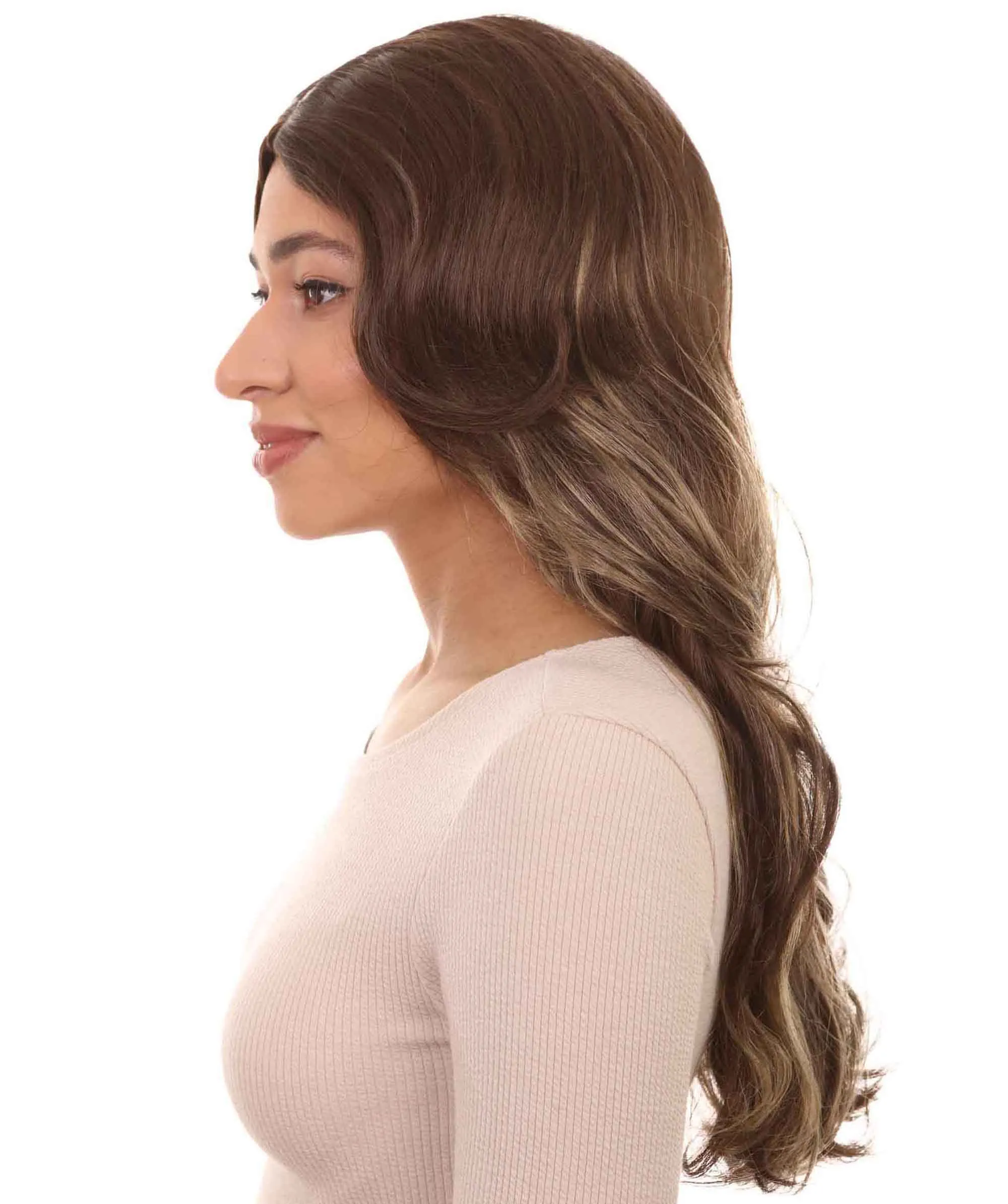 Womens Fashion Highlight Wavy Wig | Brown Fashion Wigs | Premium Breathable Capless Cap