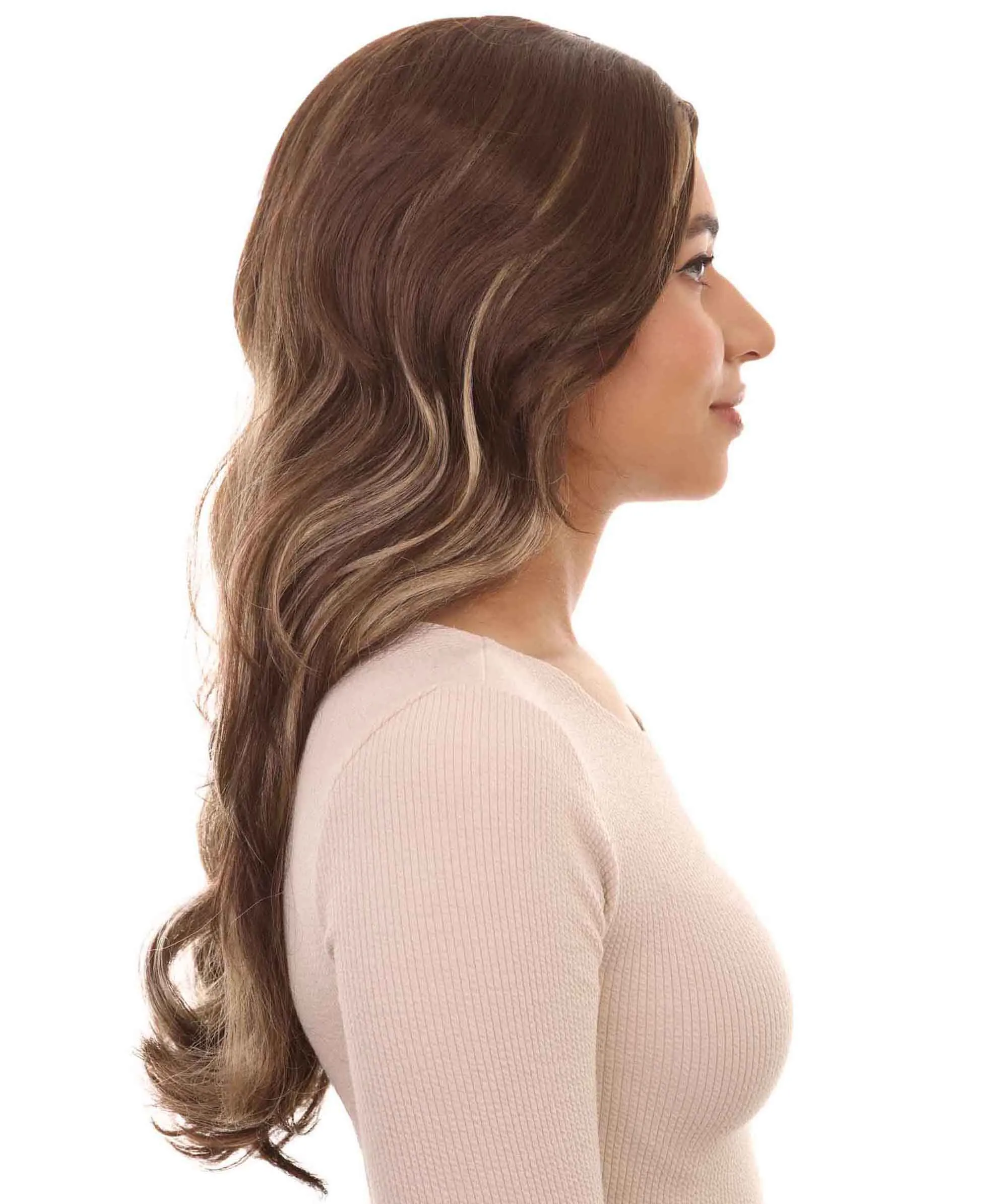 Womens Fashion Highlight Wavy Wig | Brown Fashion Wigs | Premium Breathable Capless Cap