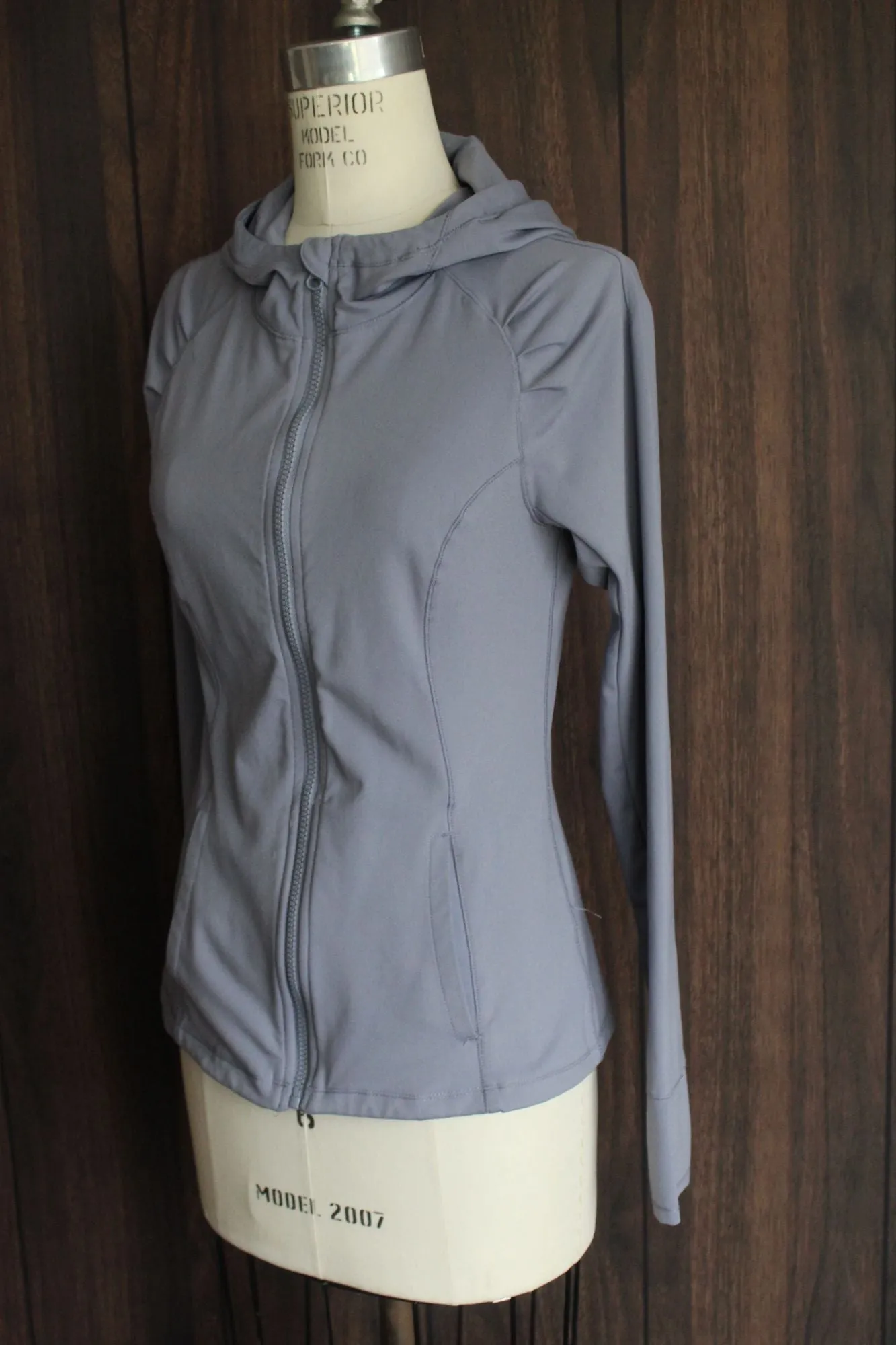 Yogalicious Womens Jacket, Purple Blue, Size Small, Hooded, Pockets, Thumb Hole